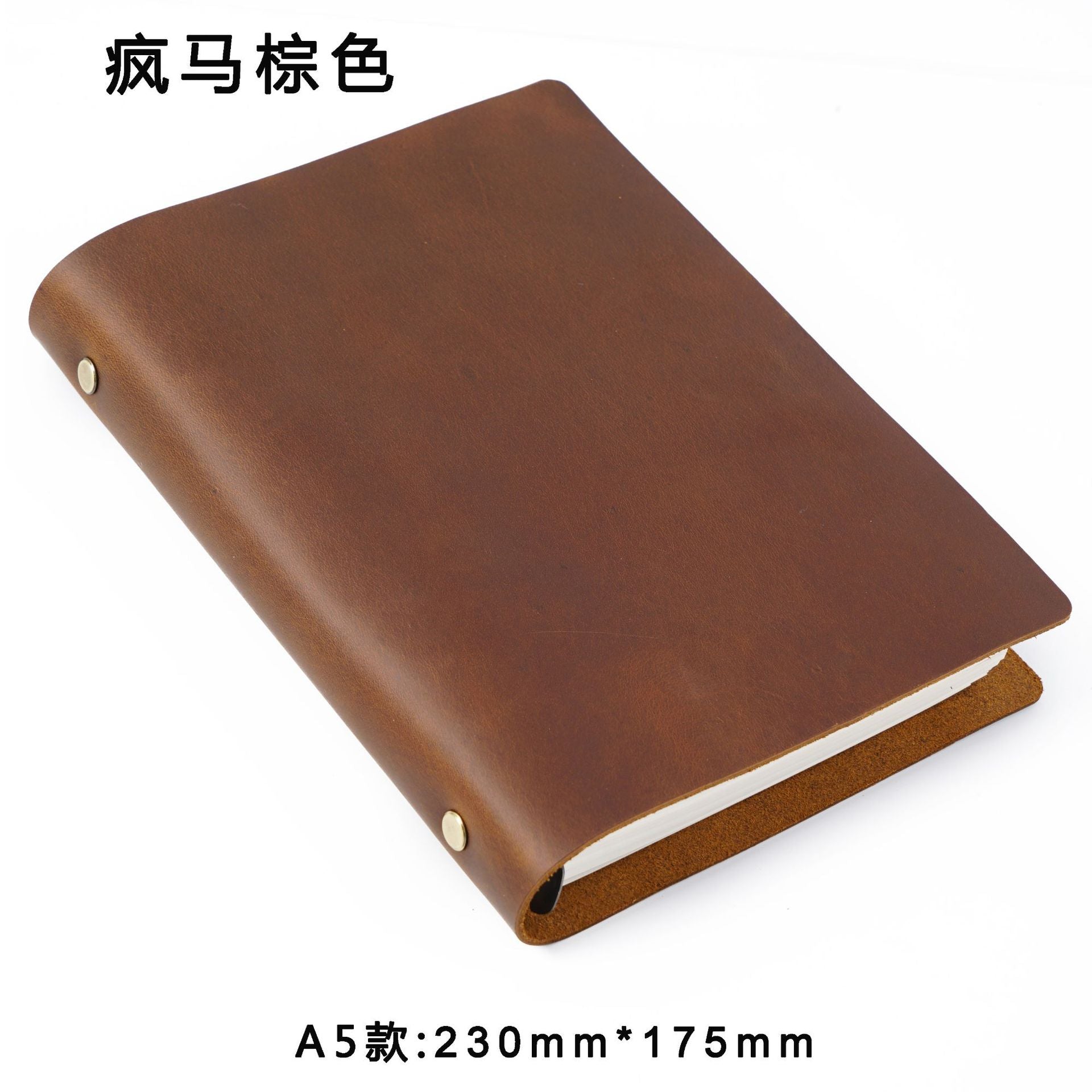 Wholesale Real Leather Vintage Loose Leaf Office Business Handmade Notebook